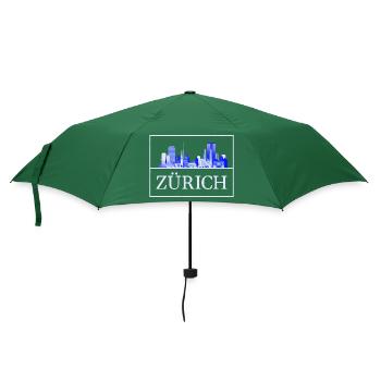 Silhouette bleue de Zurich Skyline - Parapluie standard - vert bouteille - Devant