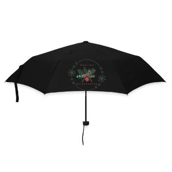 Wohlige Weihnachten florales Weihnachtsdesign - Regenschirm (klein) - Schwarz - Vorne