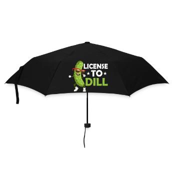 License To Dill Cucumber Pickle - Regenschirm (klein) - Schwarz - Vorne