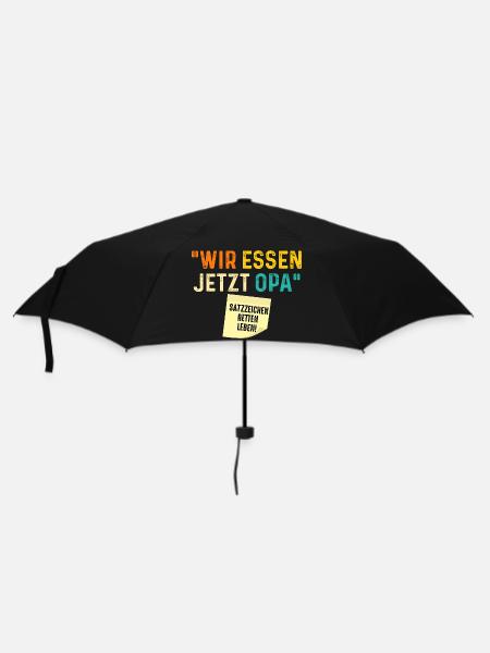 Wir essen jetzt Opa - Regenschirm (klein) - Schwarz