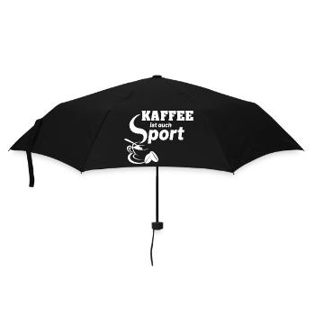 Kaffee ist auch Sport weiss - Regenschirm (klein) - Schwarz - Vorne