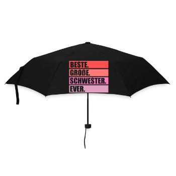 Familienmotiv Schwester - Regenschirm (klein) - Schwarz - Vorne