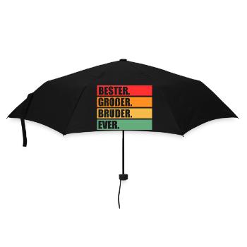 Familienmotiv Bruder - Regenschirm (klein) - Schwarz - Vorne