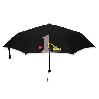 Bagger zum 1. Jubiläum - Regenschirm (klein) - Schwarz - Vorne