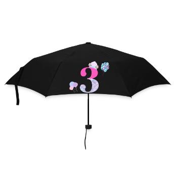 3e anniversaire sirène - Parapluie standard - noir - Devant