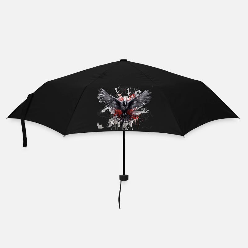 Rabe - Regenschirm (klein) - Schwarz