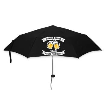 If Found Drunk Please Return To Wife Husband Joke - Umbrella (small) - black - Front