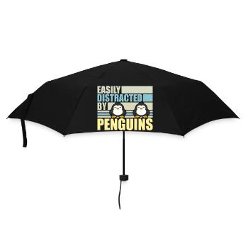 Easily Distracted By Penguins Funny Cute Penguin - Umbrella (small) - black - Front