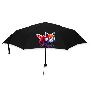 Red Panda Origami Geometric 3D - Umbrella (small) - black - Front