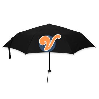 Buchstabe V Orange Sport - Regenschirm (klein) - Schwarz - Vorne
