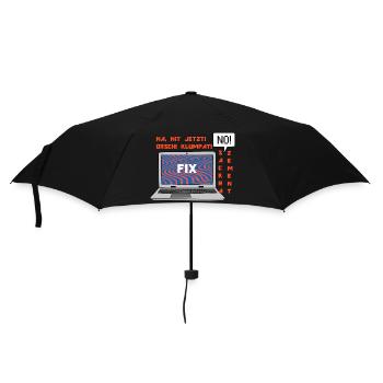 Kein Bild 🤬 Klumpat! Retro Computer Humor Design - Regenschirm (klein) - Schwarz - Vorne