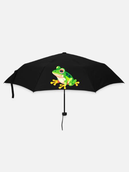 Frosch - Regenschirm (klein) - Schwarz
