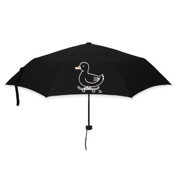Drôle de canard sur un skateboard pour les skateurs - Parapluie standard - noir - Devant