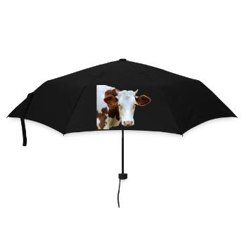 funny cow cow head gift farmers farmers - Umbrella (small) - black - Front
