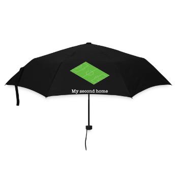 Fußball Platz grün lustiger Spruch - Regenschirm (klein) - Schwarz - Vorne