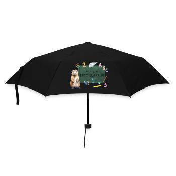 Schulanfang Murmeltier - Regenschirm (klein) - Schwarz - Vorne
