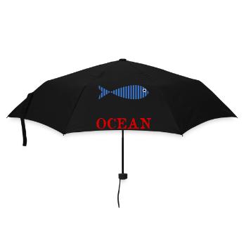 POISSON. POISSON D'AVRIL. VACANCES. ETE. HUMOUR - Parapluie standard - noir - Devant
