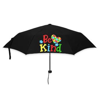 Autismus Bewusstsein - Regenschirm (klein) - Schwarz - Vorne