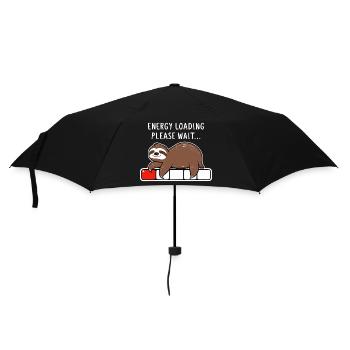 Faultier Energy Loading Please Wait - Regenschirm (klein) - Schwarz - Vorne