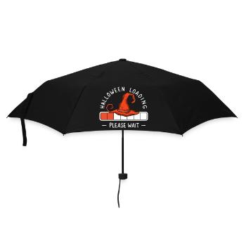 Hexenhut Spruch Halloween Loading Please Wait - Regenschirm (klein) - Schwarz - Vorne