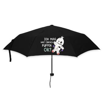 Voodoo Puppe Halloween Hexe Wicca Goth Spruch - Regenschirm (klein) - Schwarz - Vorne
