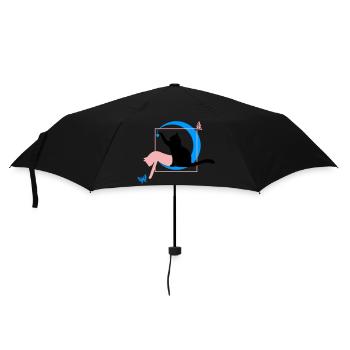 Le chat style Léonard de Vinci avec cœur - Parapluie standard - noir - Devant