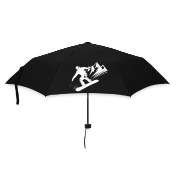 Snowboard Snowboarder Snowboarden Wintersport - Regenschirm (klein) - Schwarz - Vorne