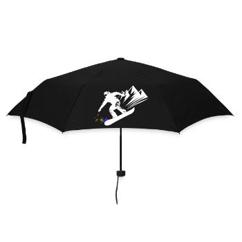 Snowboard Snowboarder Snowboarden Wintersport - Regenschirm (klein) - Schwarz - Vorne