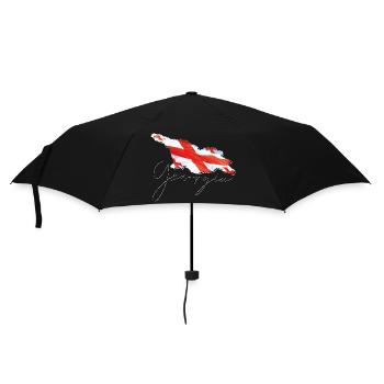 Drapeau de la Géorgie sur la carte de la Géorgie FR - Parapluie standard - noir - Devant