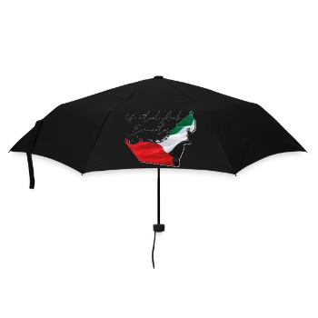 (VAE) Emirate Flagge in der Emirate Landkarte EN - Regenschirm (klein) - Schwarz - Vorne