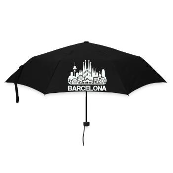 barcelona skyline - Regenschirm (klein) - Schwarz - Vorne