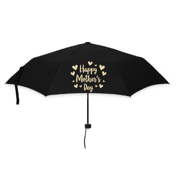 Herzlicher Gruß zum Muttertag - Regenschirm (klein) - Schwarz - Vorne