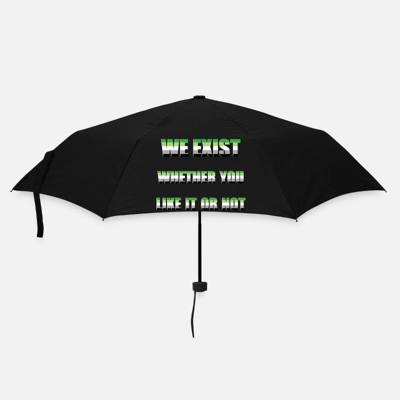 We Exist - Aromantic Flag - Regenschirm (klein) - Schwarz
