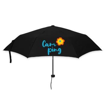 Camping Flower Camper Fan Holiday Van Life Summer - Umbrella (small) - black - Front