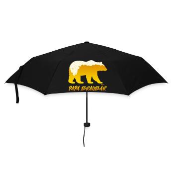 Bientôt PAPA OURS BRUN Père OURS BRUN Paternité Drôle - Parapluie standard - noir - Devant