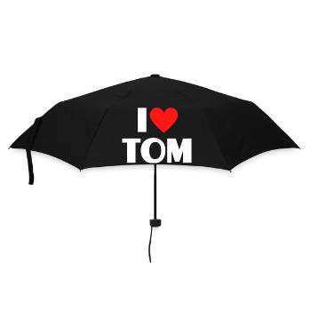 J'aime Tom Red Heart, fan du nom romantique - Parapluie standard - noir - Devant