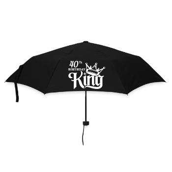 König zum 40. Geburtstag - Regenschirm (klein) - Schwarz - Vorne