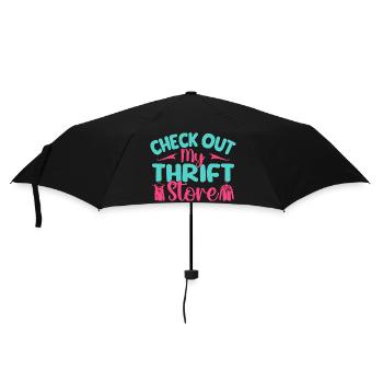 Thrift Shopper Check Out My Thrift Store Thrift - Umbrella (small) - black - Front