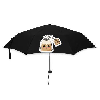 Kawaii Teebeutel Charme - Regenschirm (klein) - Schwarz - Vorne