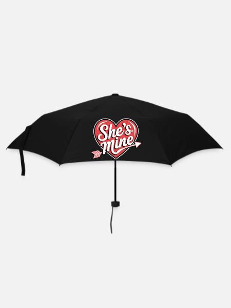 Sie gehört mir Herzpfeil - Regenschirm (klein) - Schwarz