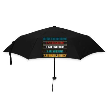Before You Bother Me Tech Checks - Umbrella (small) - black - Front