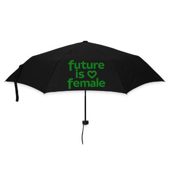 Is Female Feminism Girl Power Heart - Umbrella (small) - black - Front