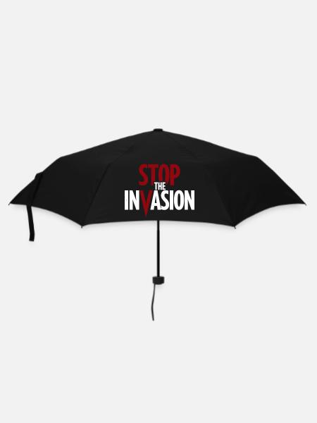 Stop The Invasion Gegen Aggression - Regenschirm (klein) - Schwarz