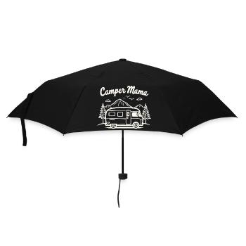 Camper Mama Abenteuer Berge Campingbus - Regenschirm (klein) - Schwarz - Vorne
