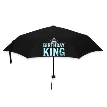 Birthday King Krone Herren Geburtstag Outfit - Regenschirm (klein) - Schwarz - Vorne