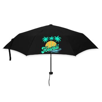 Ambiances d’été hawaïenne avec palmiers et mer - Parapluie standard - noir - Devant