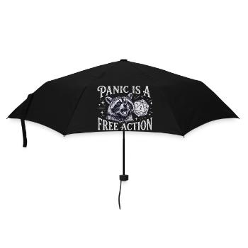 La panique est une action libre – Raccoon D20 Design - Parapluie standard - noir - Devant