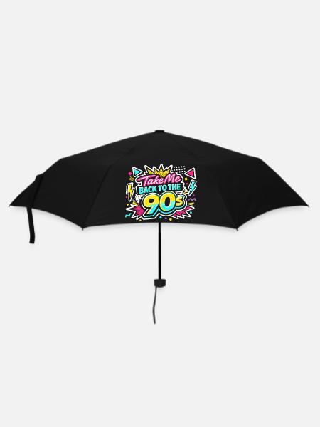 Back to the 90s retro 90er Jahre Outfit 90er - Regenschirm (klein) - Schwarz