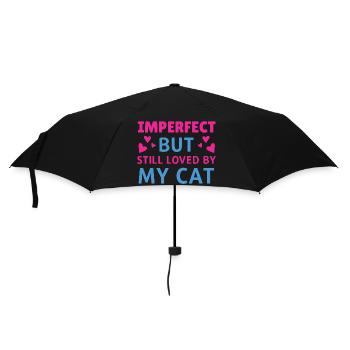 Imperfect loved by cat - Regenschirm (klein) - Schwarz - Vorne