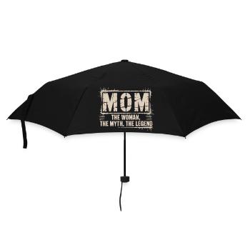 Mama Shirt – Mom The Woman The Myth The Legend - Regenschirm (klein) - Schwarz - Vorne